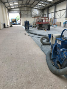 dust free shot blasting of rental unit